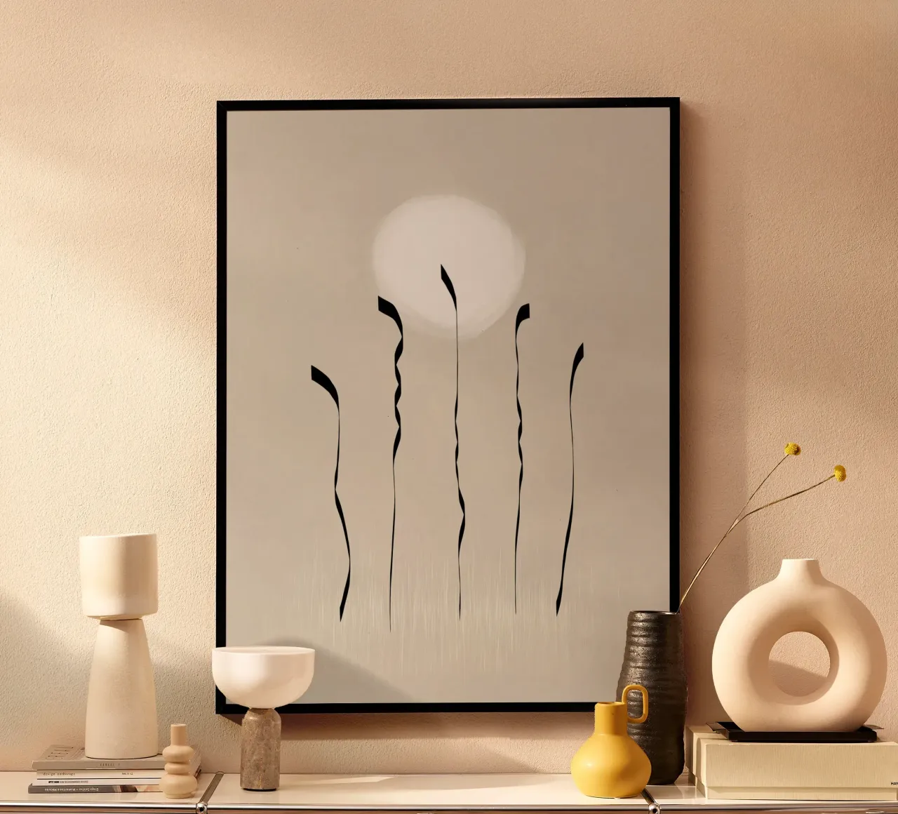 Dancing in the moonlight in beige carta hahnemühle da Imaginative