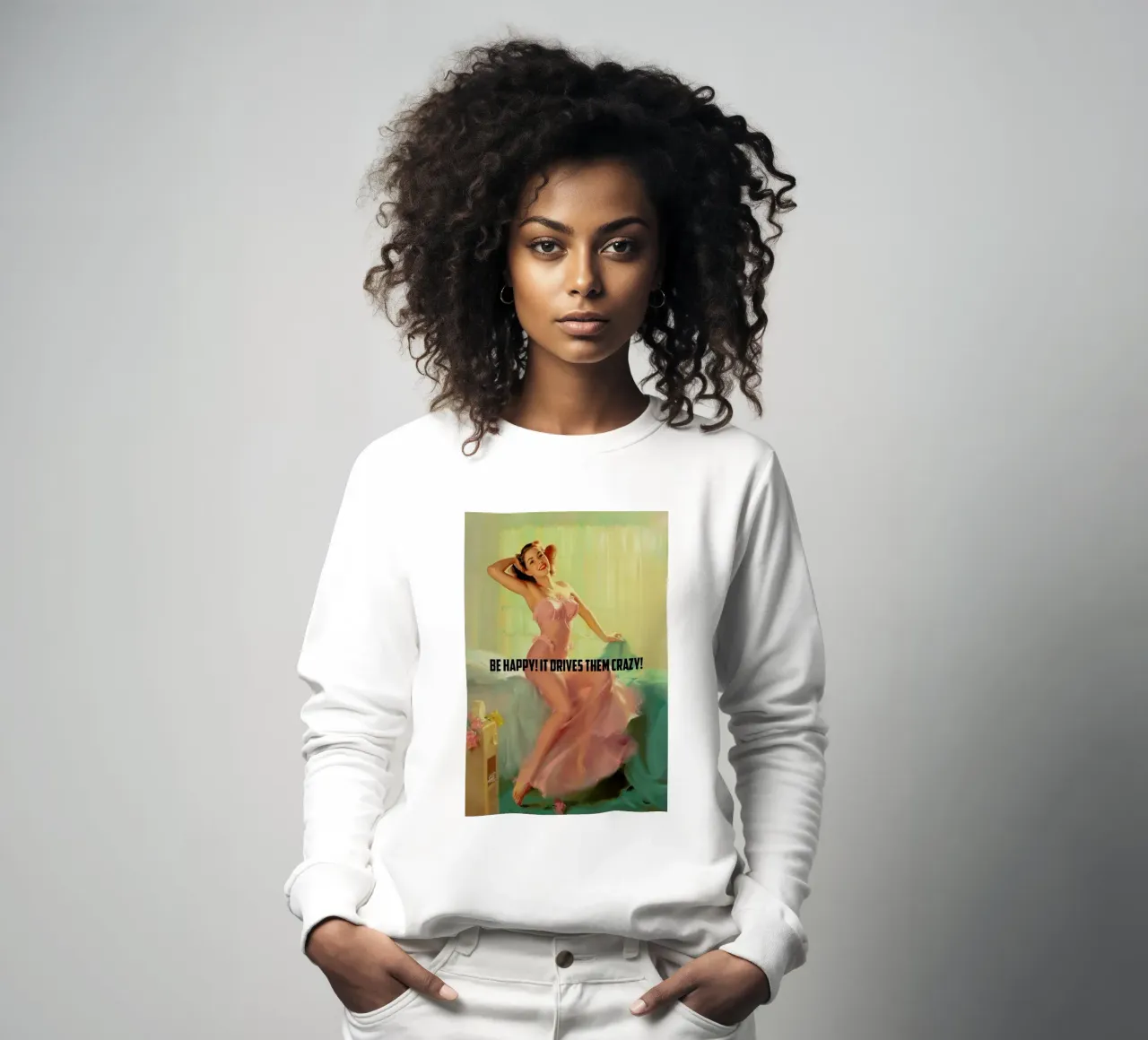 Be Happy! felpa da Gallery Print and Art Limited