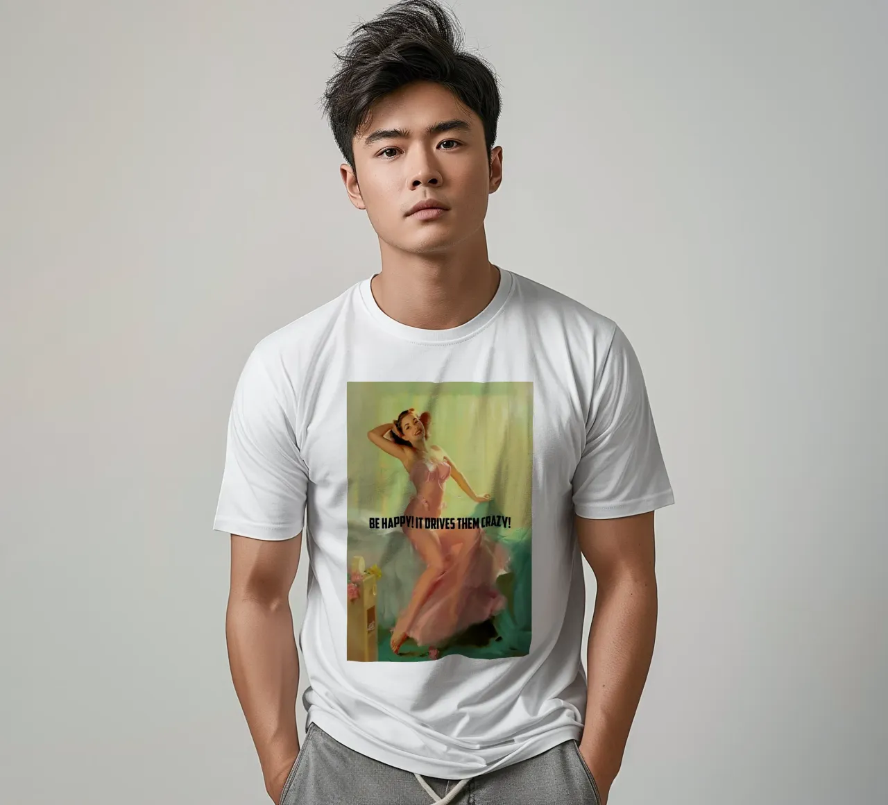 Be Happy! t-shirt da Gallery Print and Art Limited