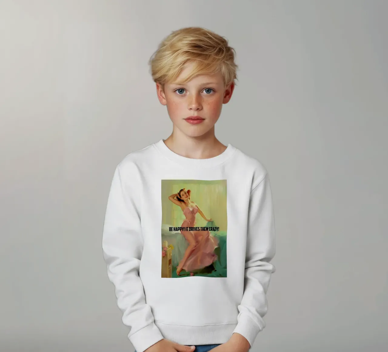 Be Happy! felpa bambino da Gallery Print and Art Limited