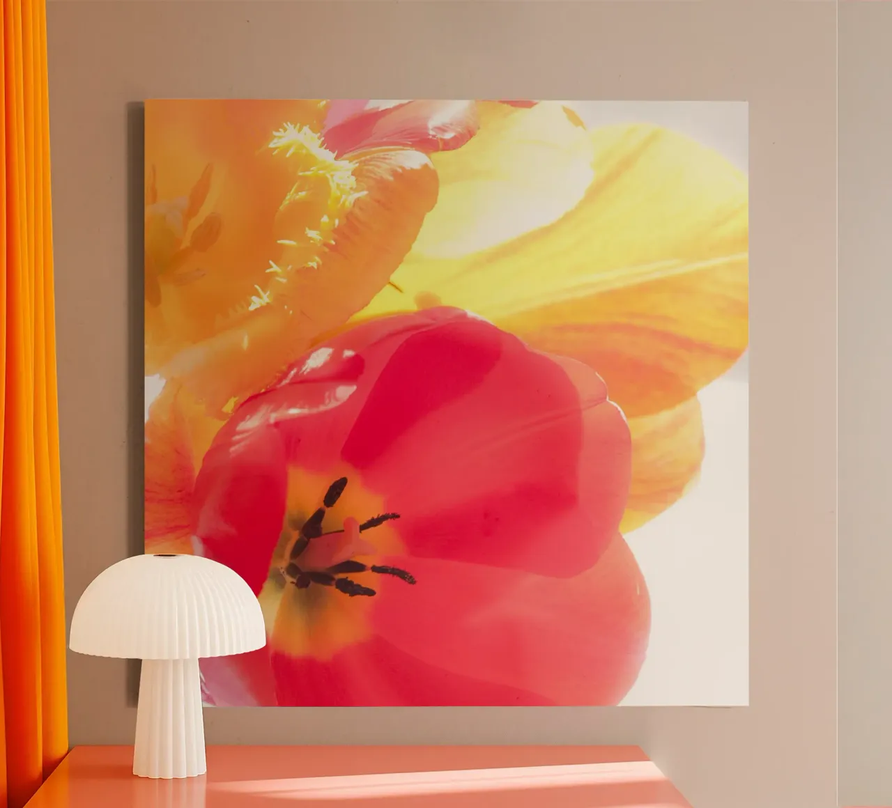 Tulipani macro tela con Cornice a cassetta da PhotoVibe Decor