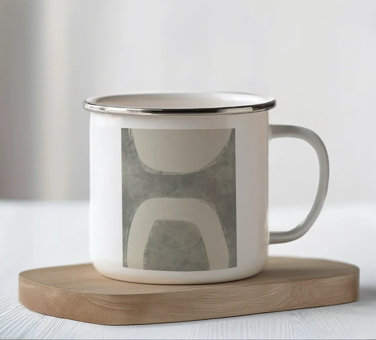 Zachte bogen - Minimal Abstract Muurkunst emaille mok van Imaginative