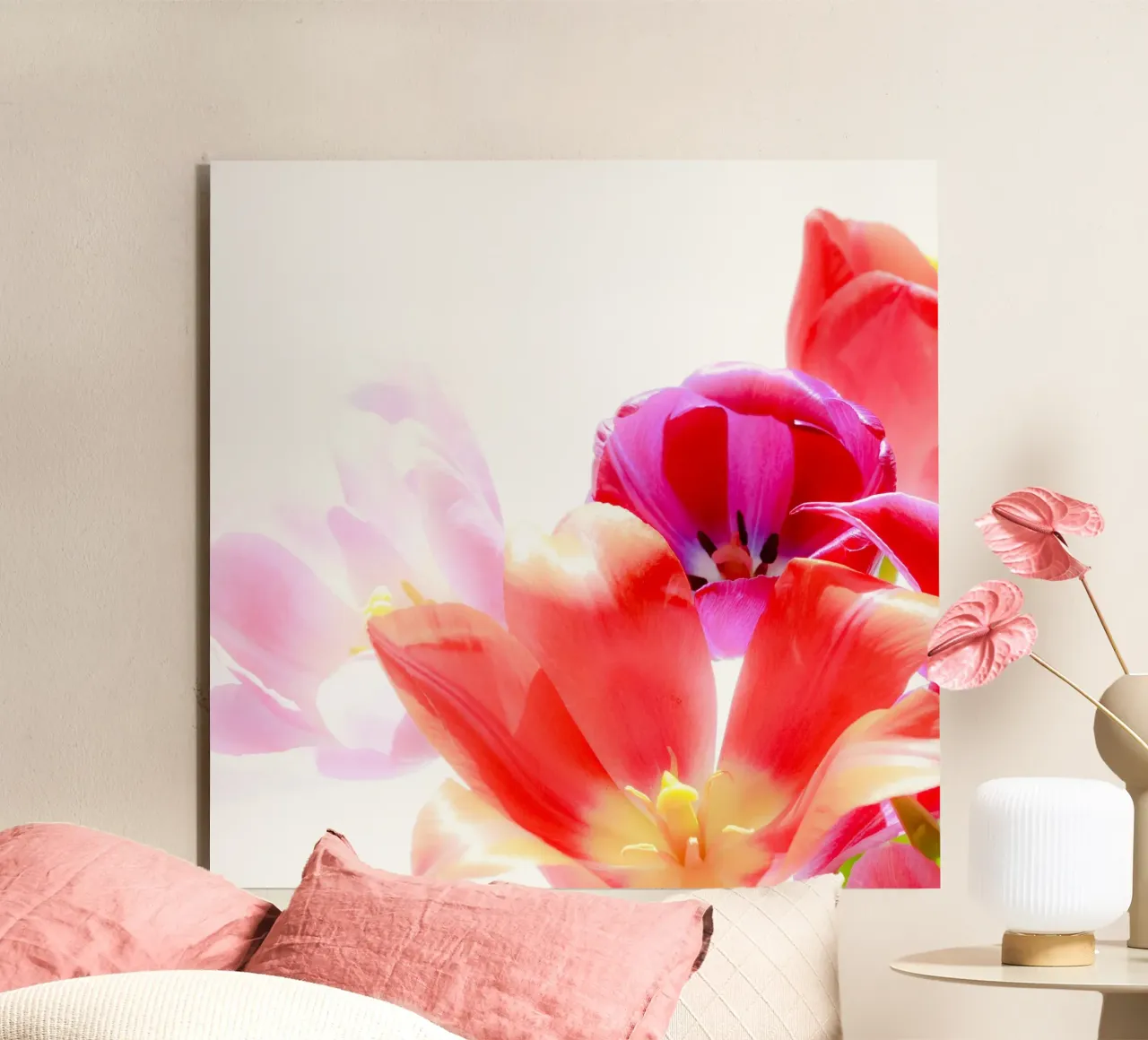Tulipani macro alluminio dibond da PhotoVibe Decor