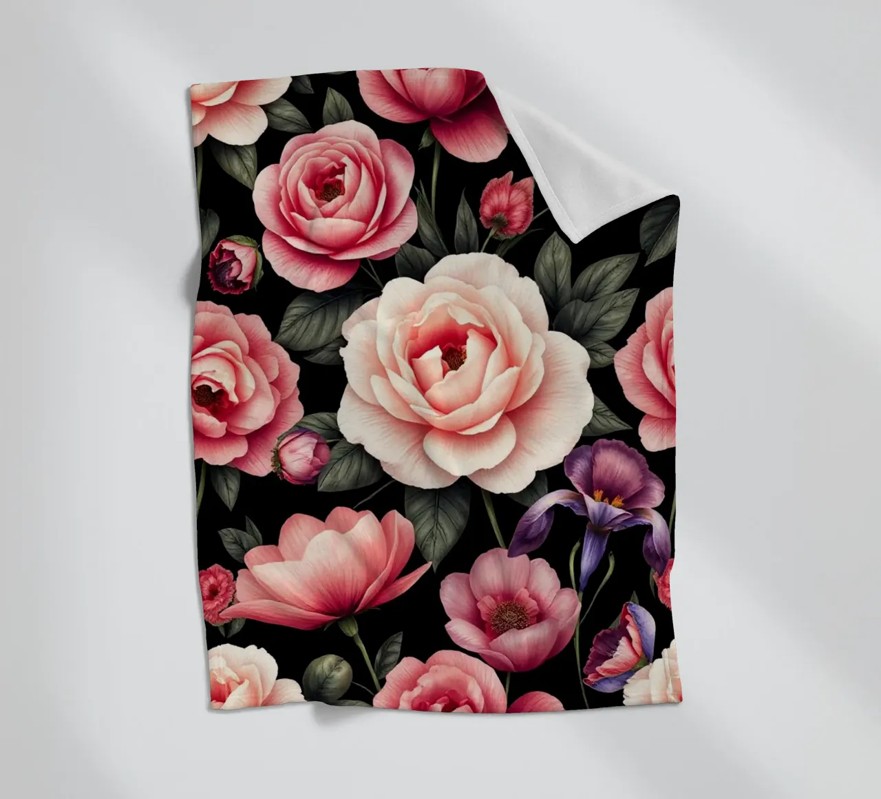 Giardino notturno in fiore coperta in pile da Artistic-shop
