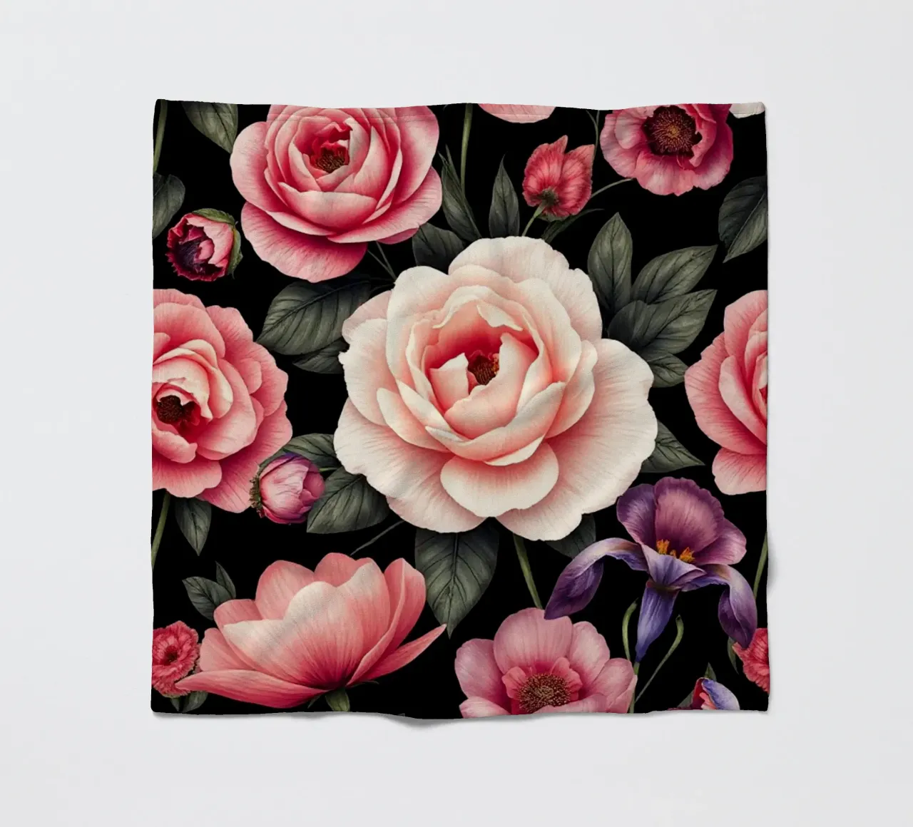 Giardino notturno in fiore coperta in pile da Artistic-shop