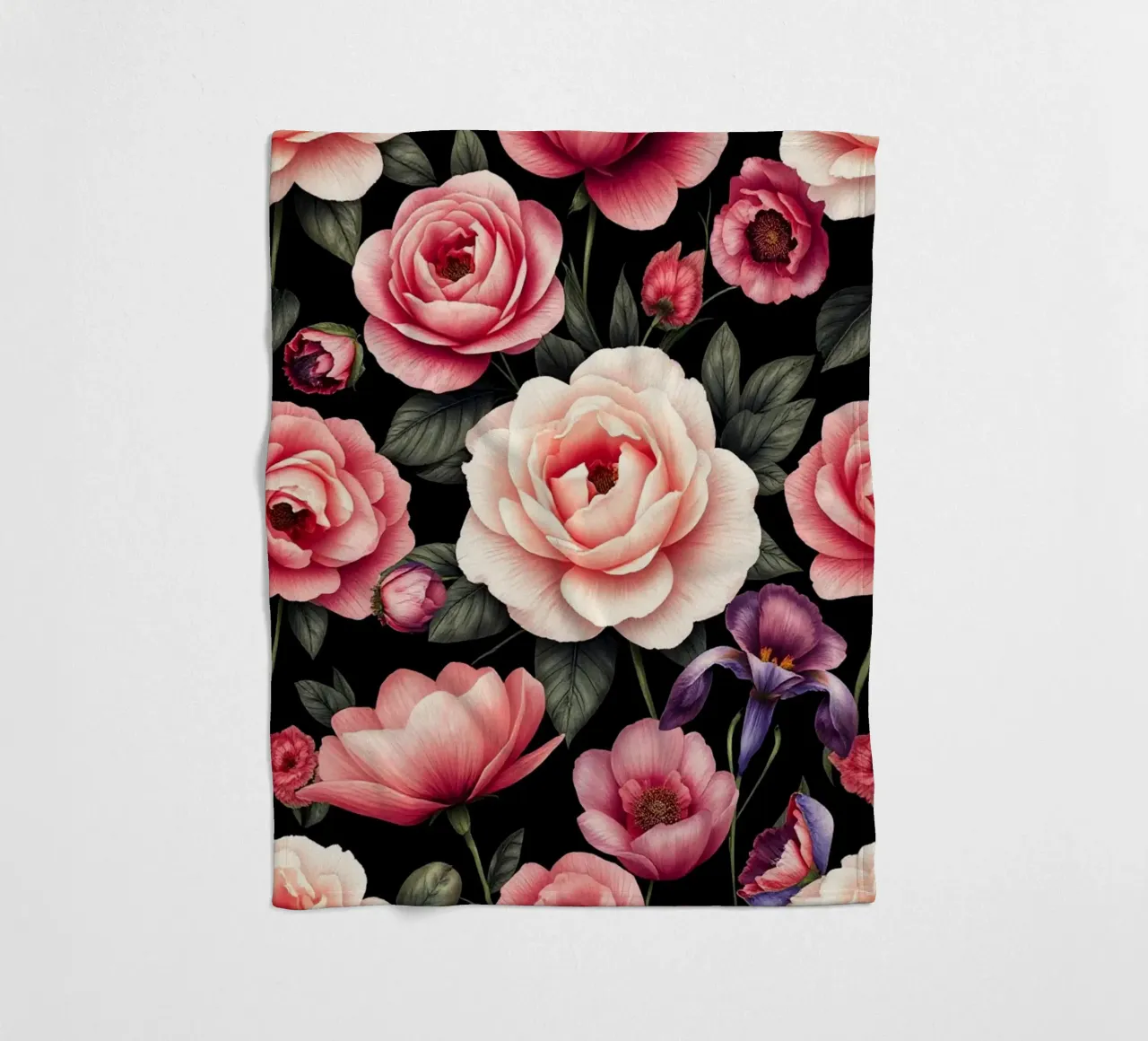 Giardino notturno in fiore coperta in pile da Artistic-shop