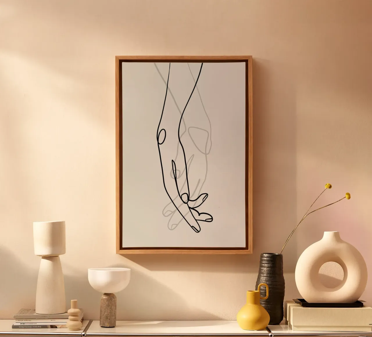 Hands 2 tela con Cornice a cassetta da Graphite
