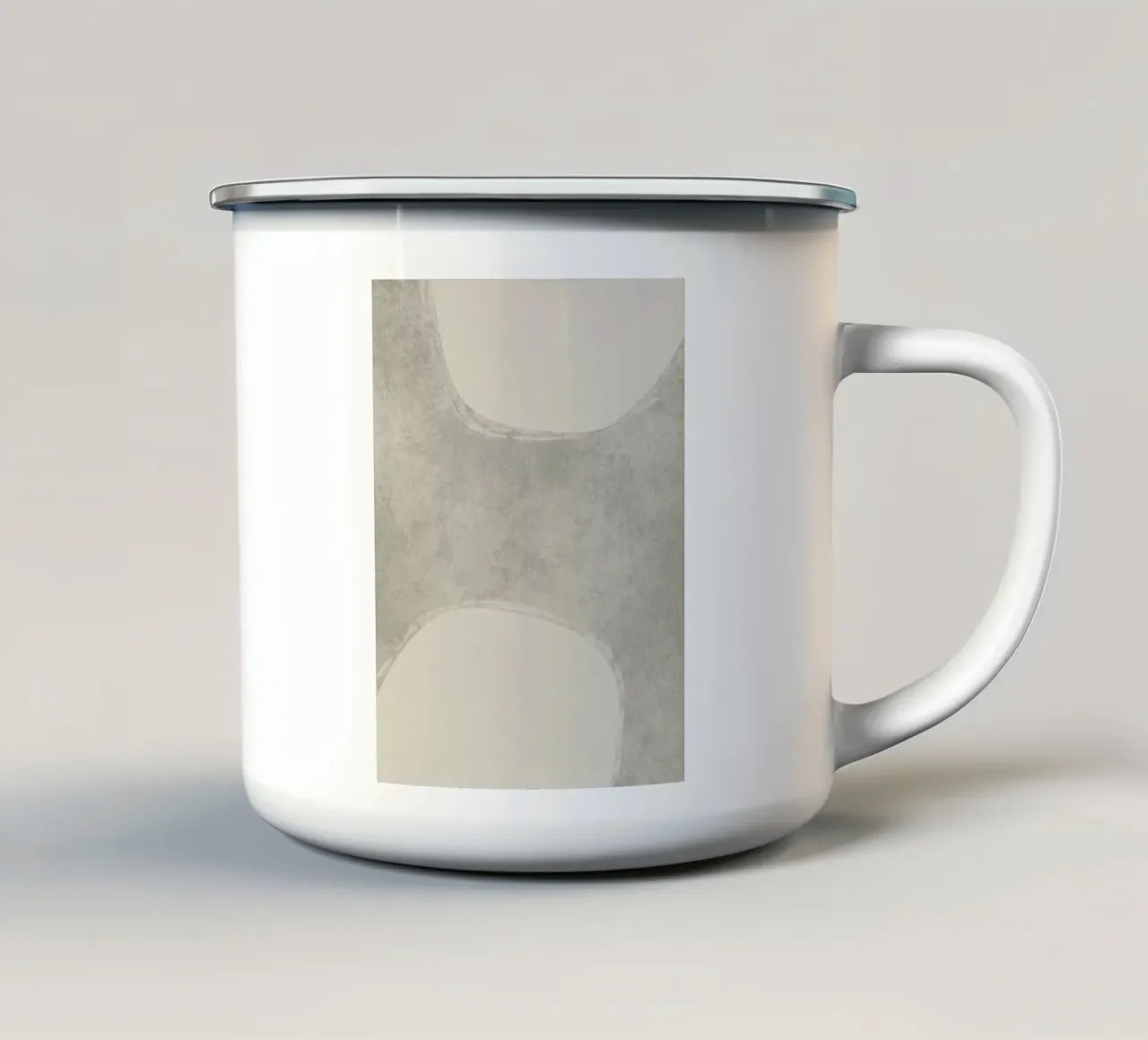 Rustige cirkels - Neutraal abstract emaille mok van Imaginative