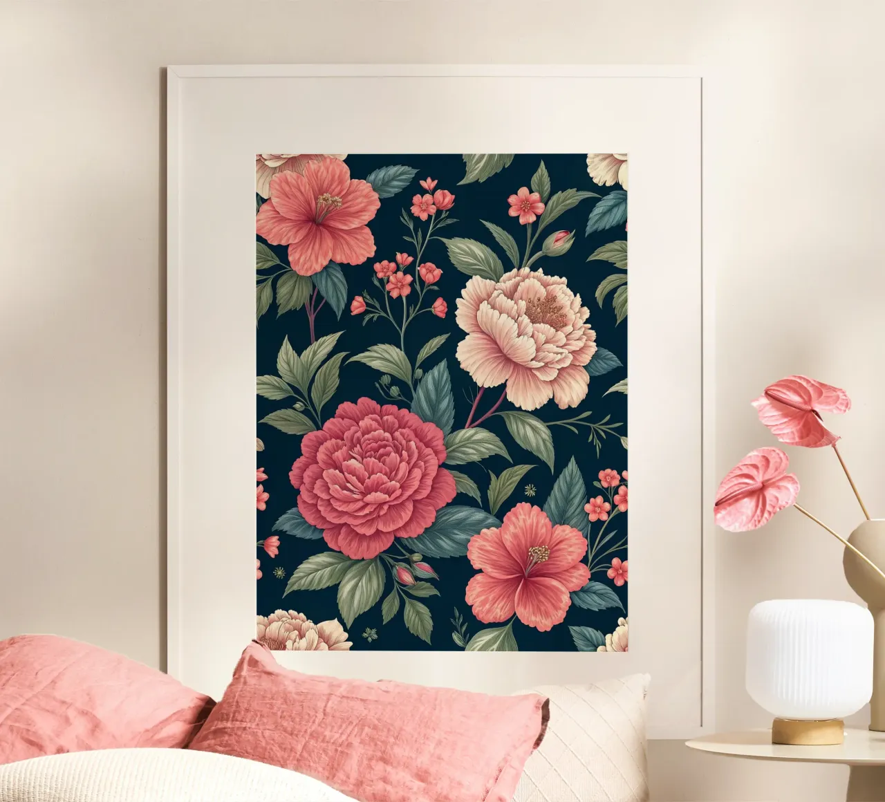 Vivid Peony Bloom Pattern poster by Artistic-shop