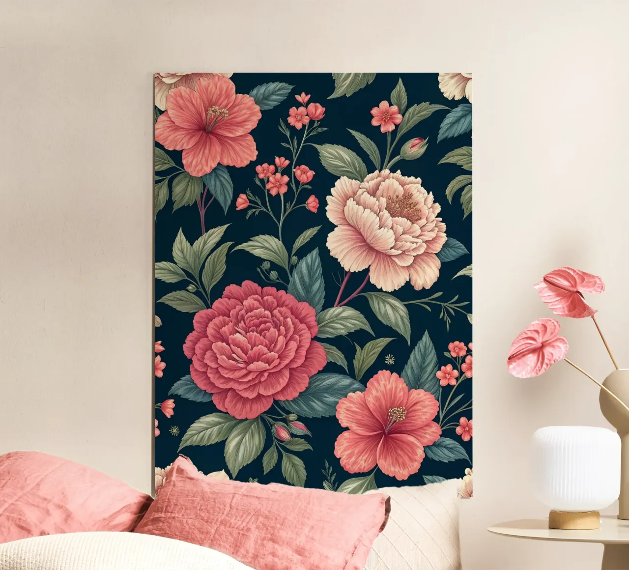 Vivid Peony Bloom Pattern poster by Artistic-shop