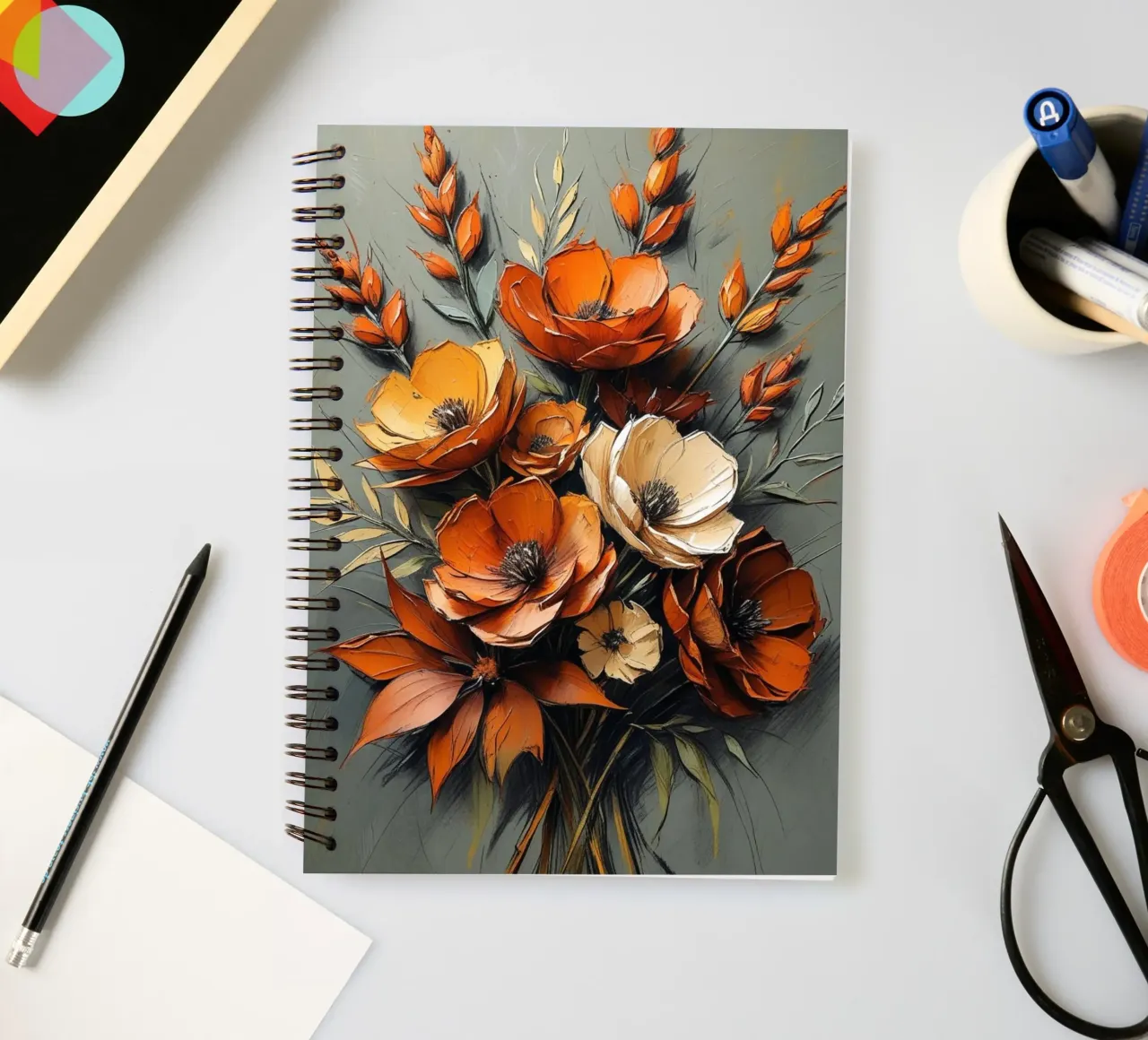 L'abbraccio dell'autunno: Un bouquet di colori autunnali diario ad anelli da Artistic-shop