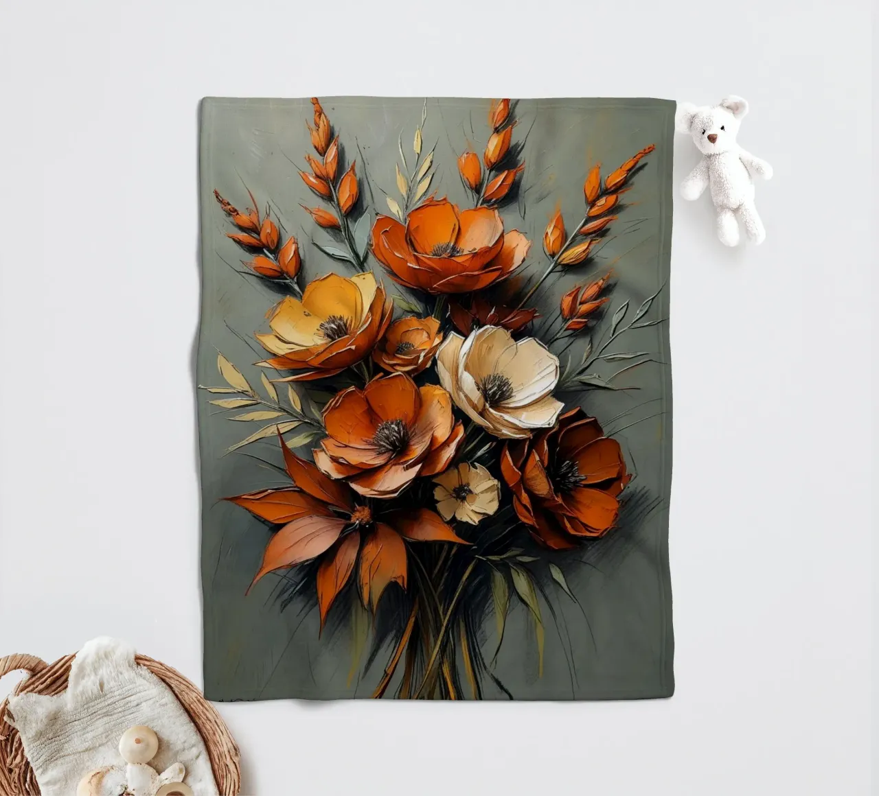L'abbraccio dell'autunno: Un bouquet di colori autunnali coperta in pile da Artistic-shop