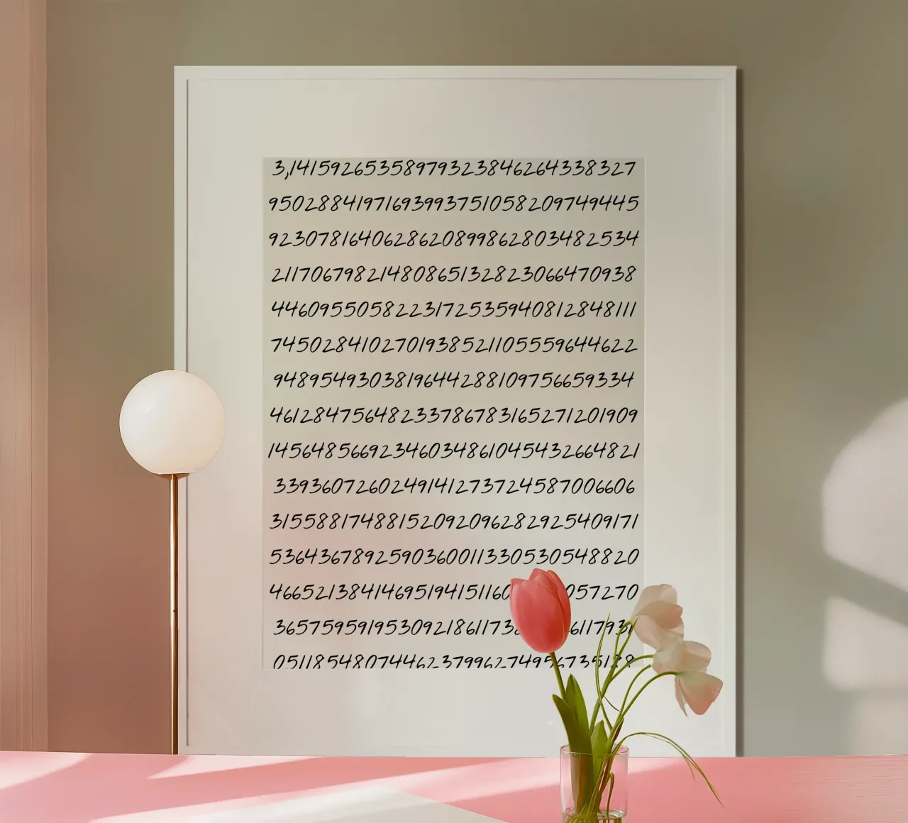 Pi - El número del círculo poster con marco de aluminio de lorbass
