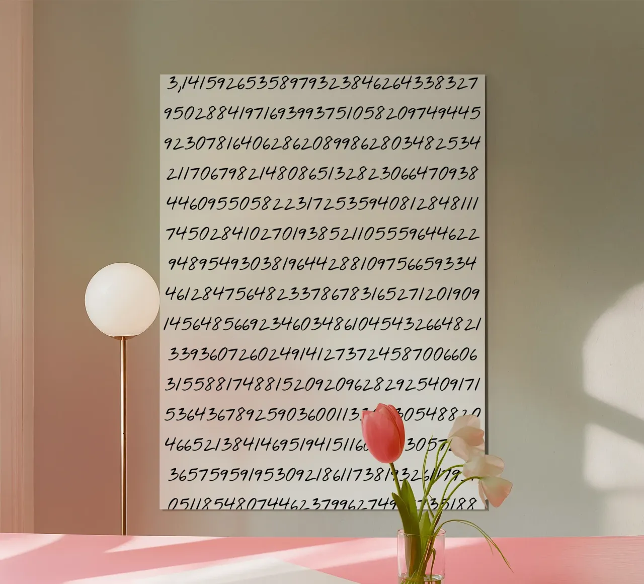 Pi - El número del círculo poster con marco de aluminio de lorbass