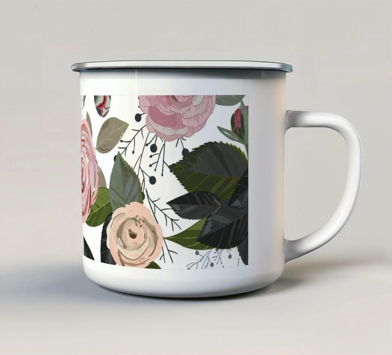 Rose e peonie tazza in smalto da gulsengunel