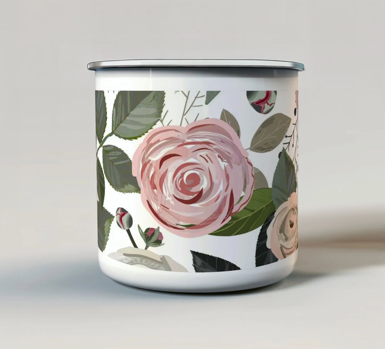 Rose e peonie tazza in smalto da gulsengunel