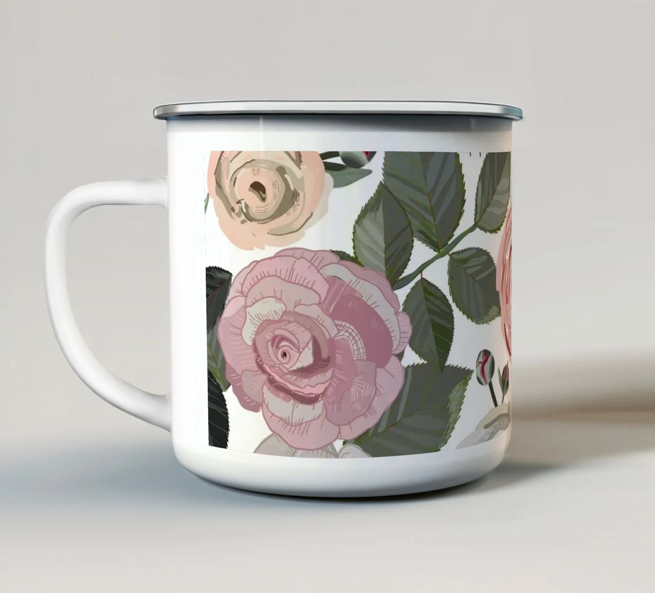 Rose e peonie tazza in smalto da gulsengunel