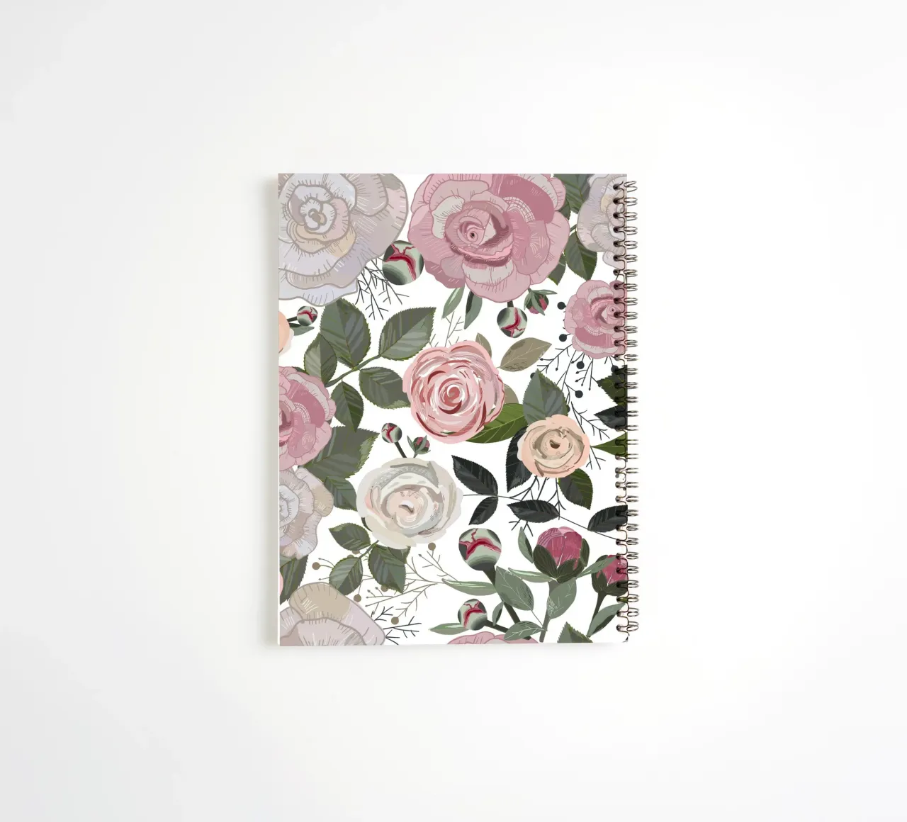 Roses and peonies spiral notebook by gulsengunel