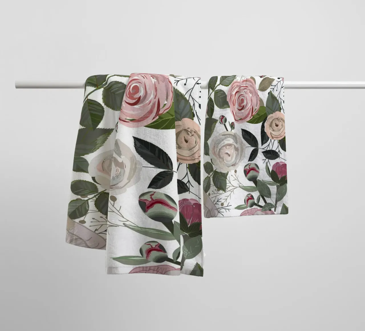 Roses and peonies towel by gulsengunel