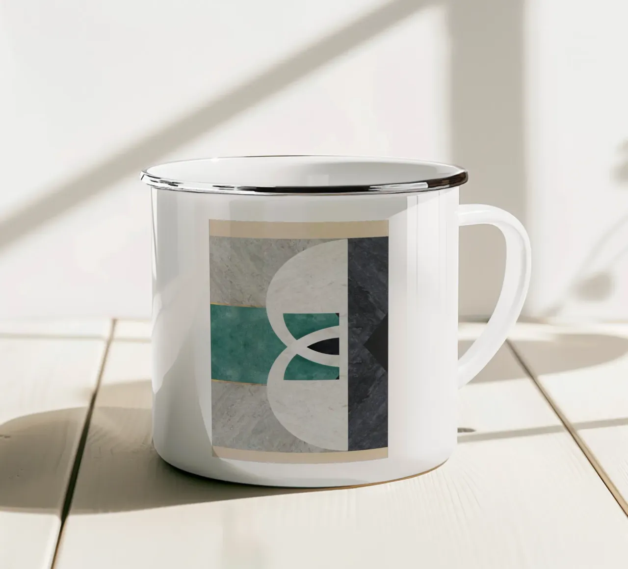 abstract art circle enamel mug by vintageshop