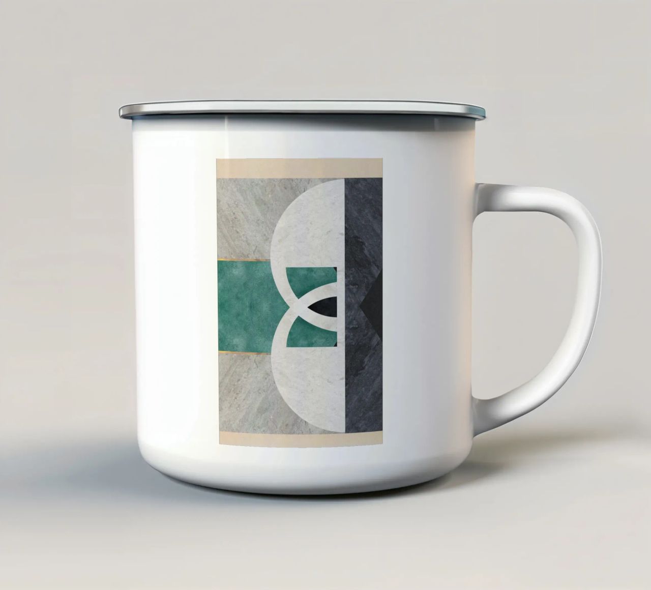 abstract art circle tazza in smalto da vintageshop