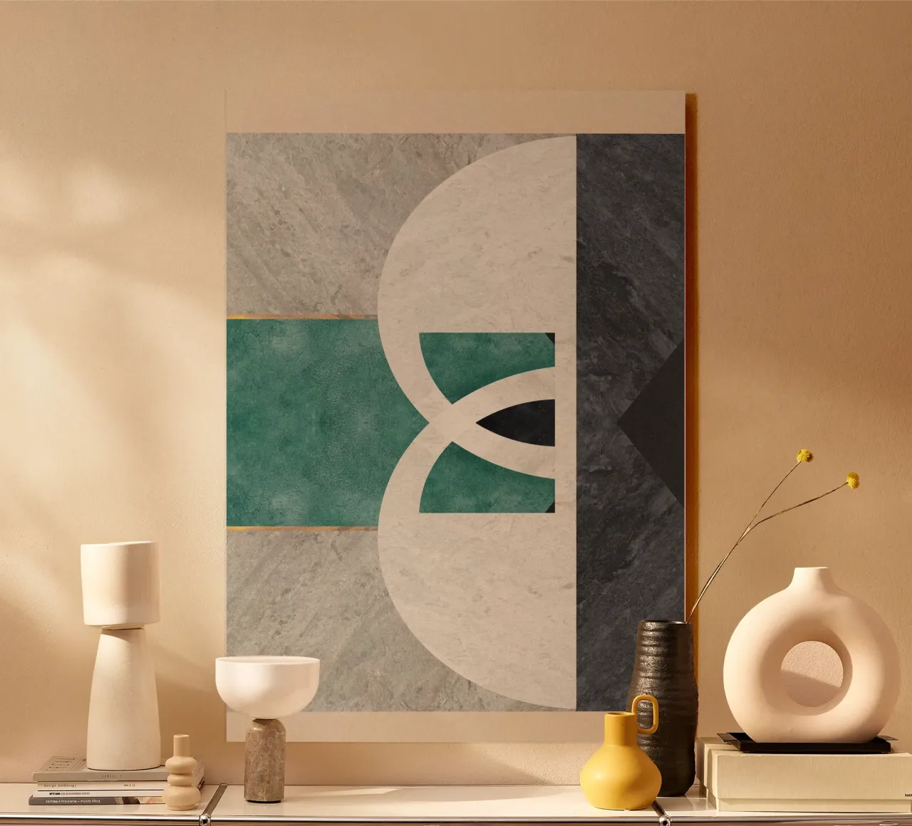 abstract art circle plexiglass da vintageshop