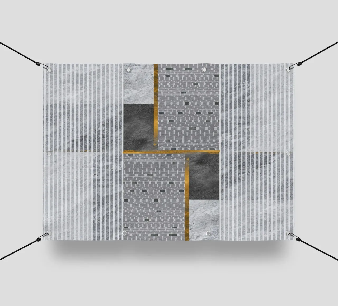 abstract art lines telo in pvc da vintageshop