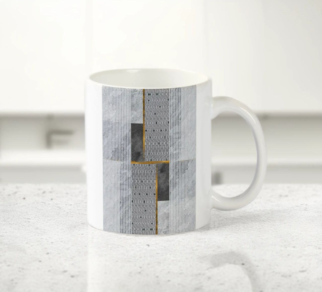 abstract art lines tazza in ceramica da vintageshop