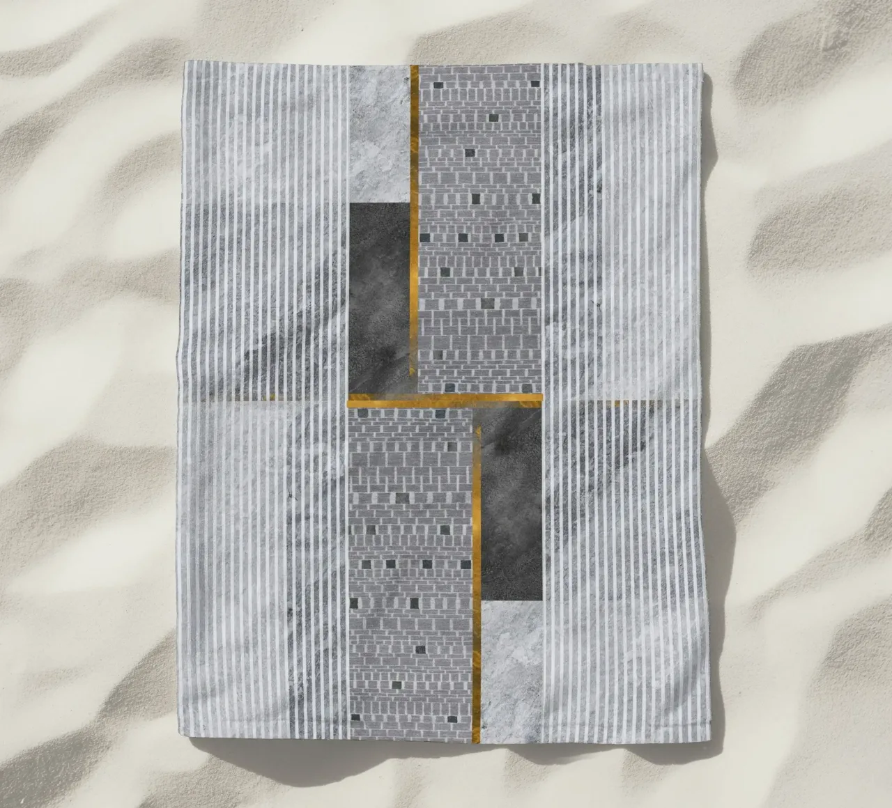 abstract art lines telo mare da vintageshop