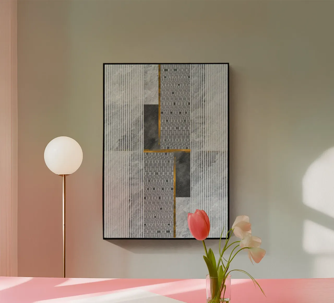 abstract art lines metacrilato de vintageshop