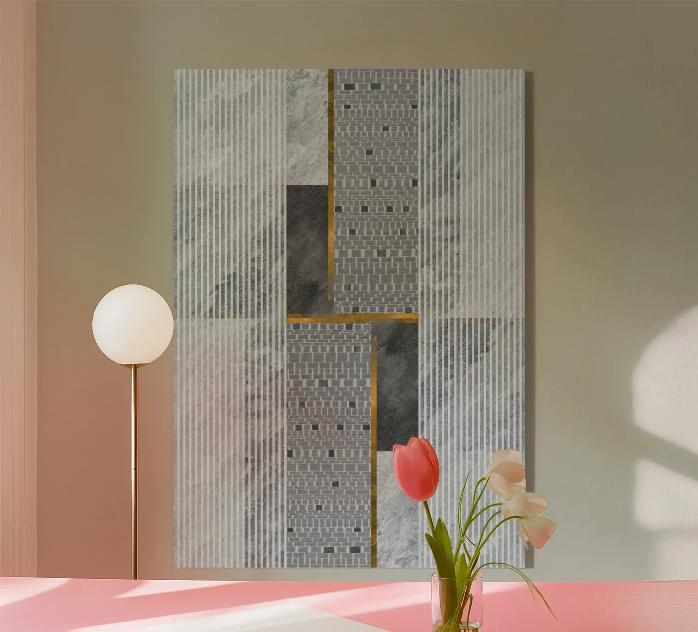 abstract art lines plexiglass da vintageshop