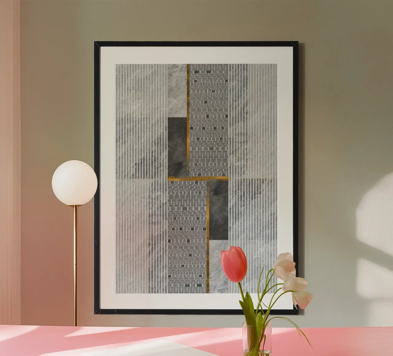 abstract art lines carta hahnemühle da vintageshop