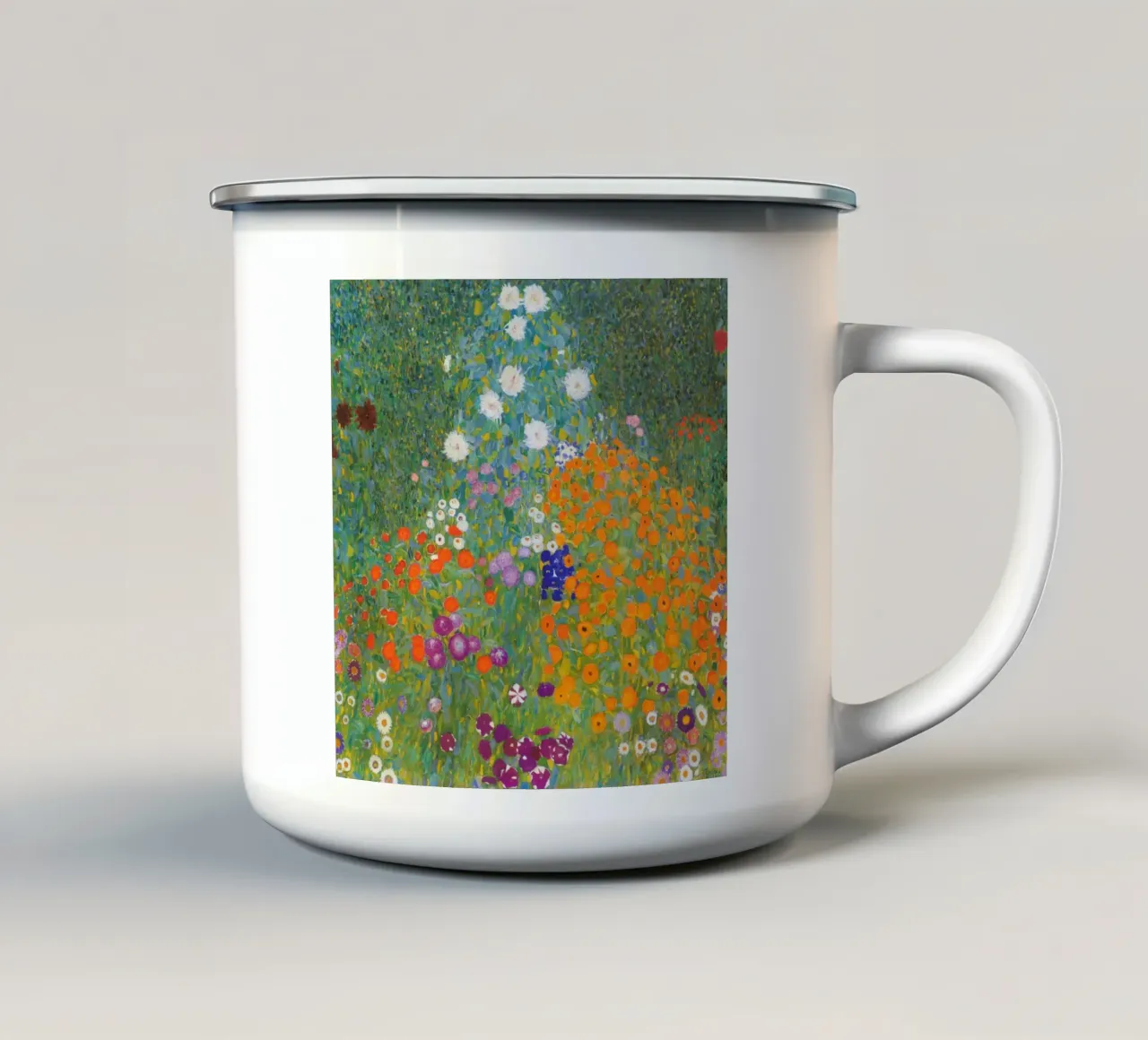 Giardino di casa di Gustav Klimt (1907) tazza in smalto da Gustav Klimt ART Prints