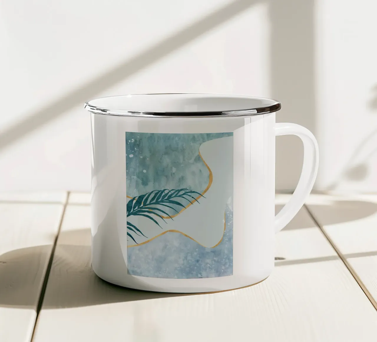 abstract watercolor art tazza in smalto da vintageshop