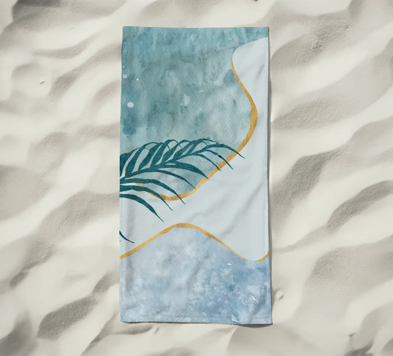 abstract watercolor art telo mare da vintageshop