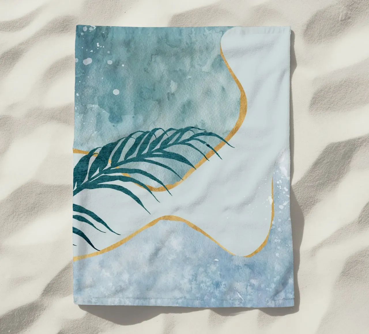 abstract watercolor art telo mare da vintageshop