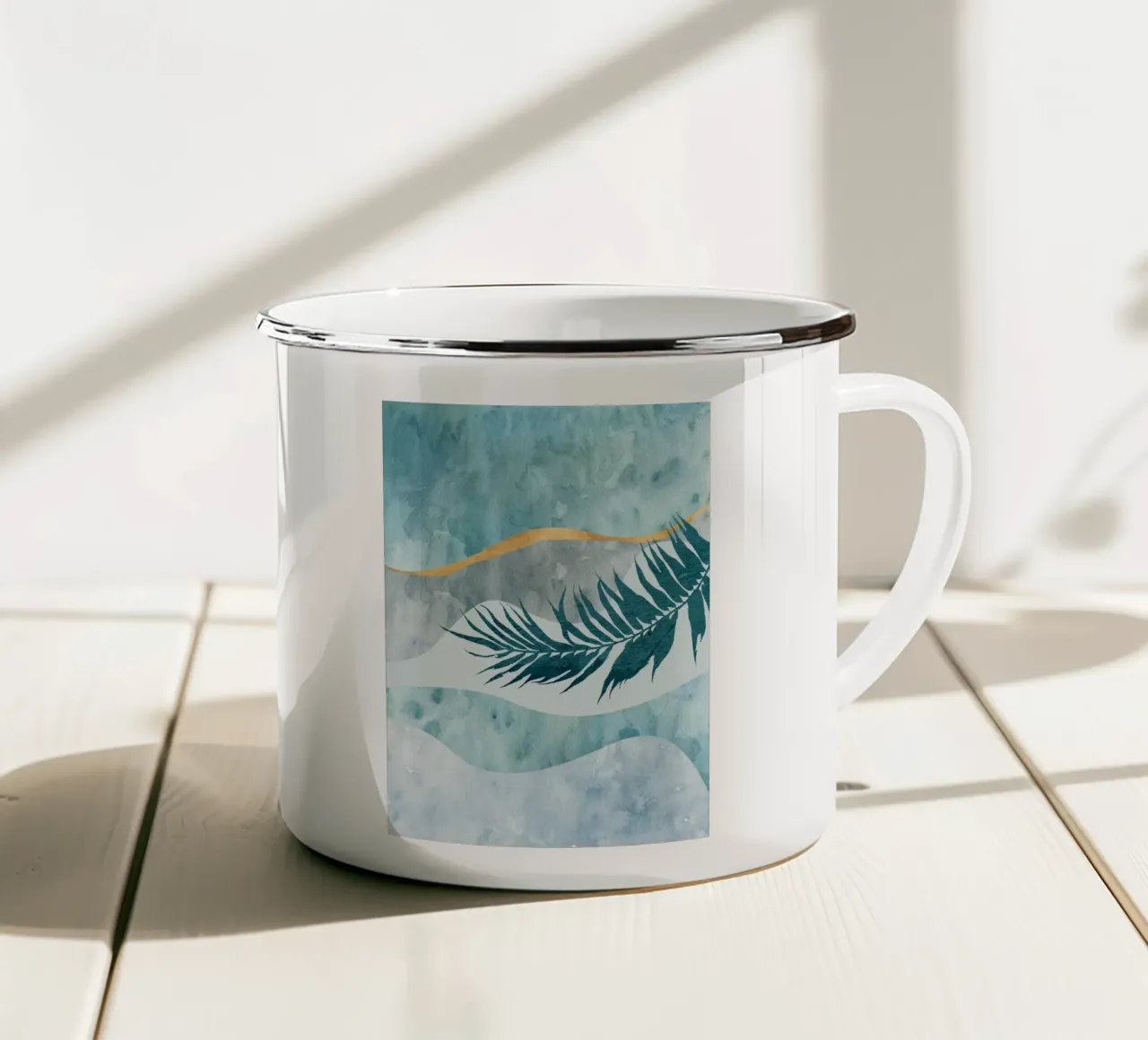 abstract art watercolor leaf tazza in smalto da vintageshop