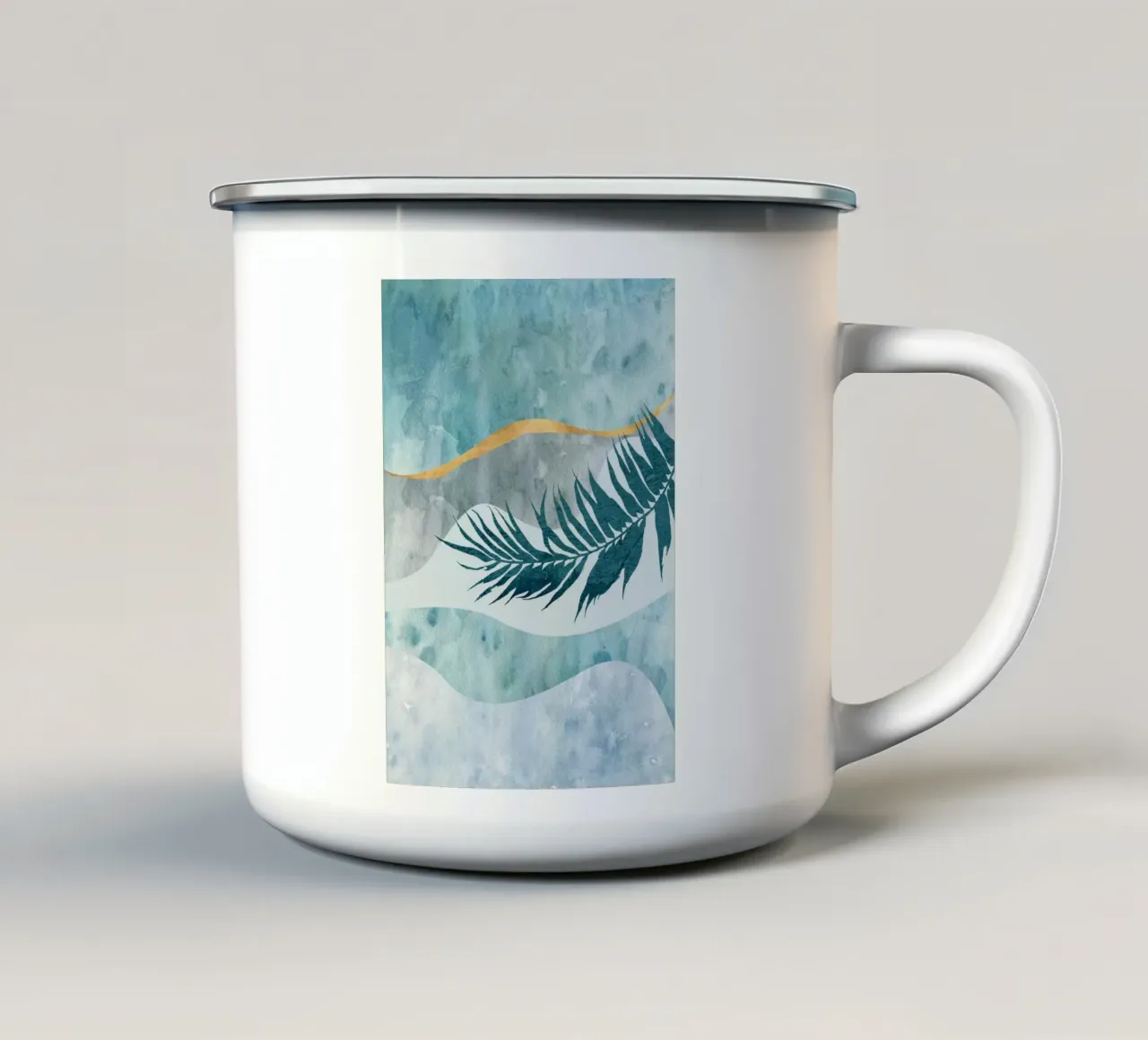 abstract art watercolor leaf tazza in smalto da vintageshop