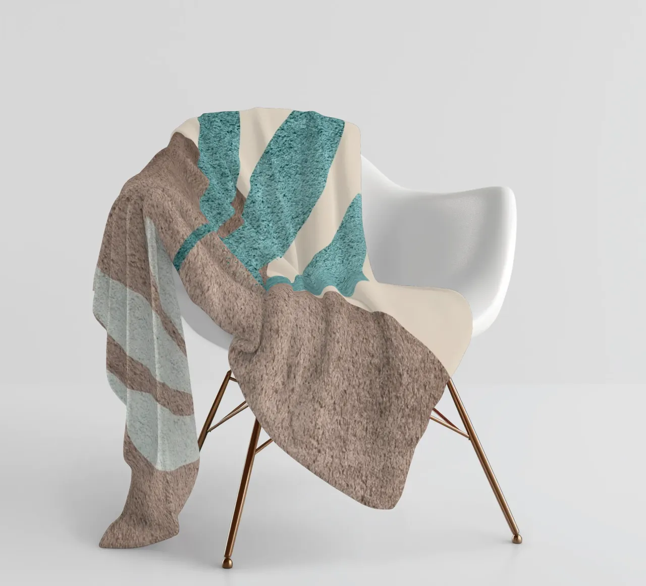 abstract art green leaf fleece blanket by vintageshop