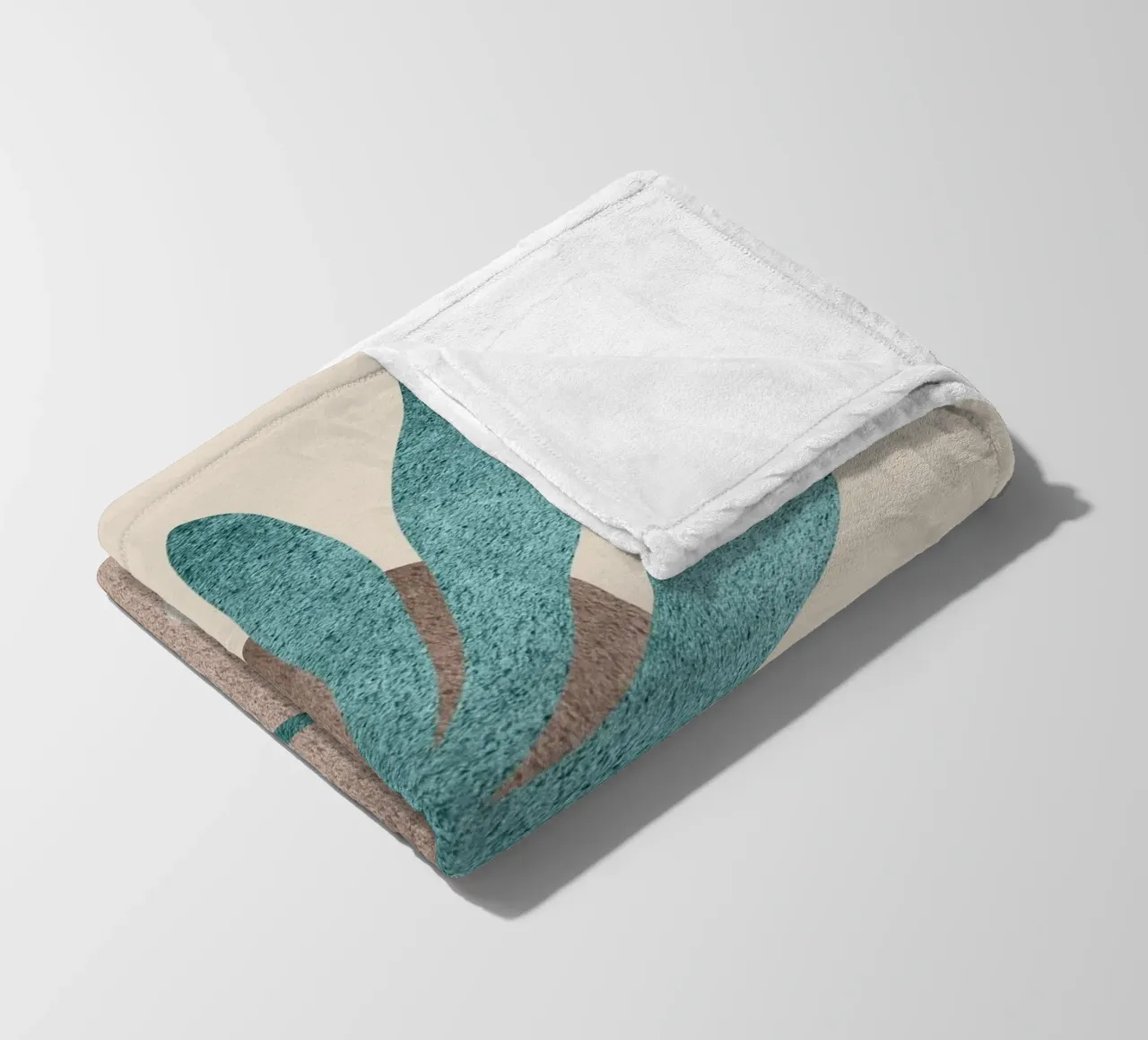 abstract art green leaf fleece blanket by vintageshop