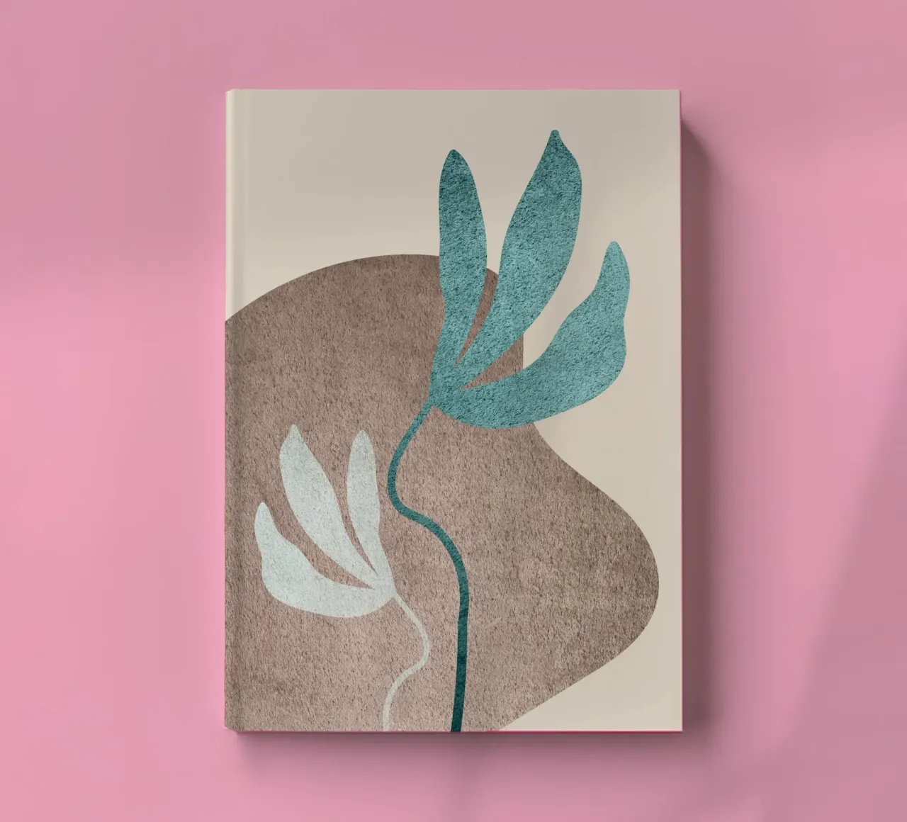 abstract art green leaf notebook by vintageshop