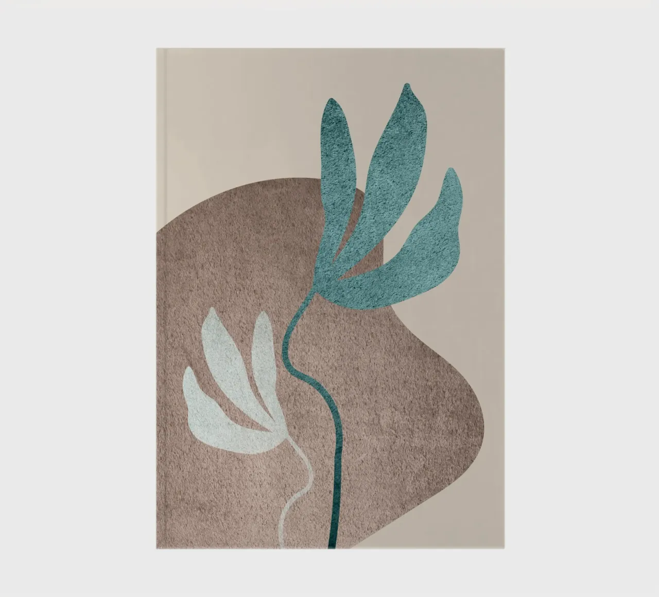 abstract art green leaf notebook by vintageshop