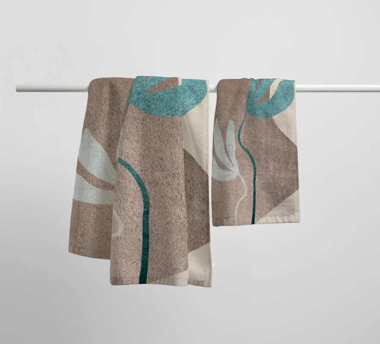 abstract art green leaf asciugamano da bagno da vintageshop