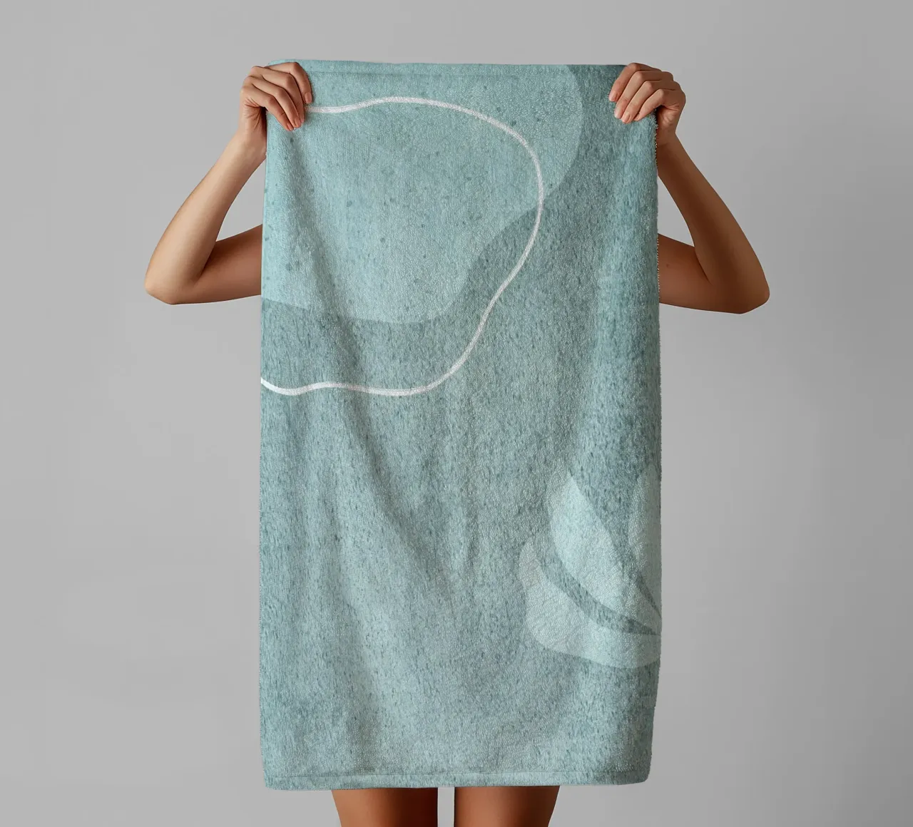 light blue abstract art asciugamano da bagno da vintageshop