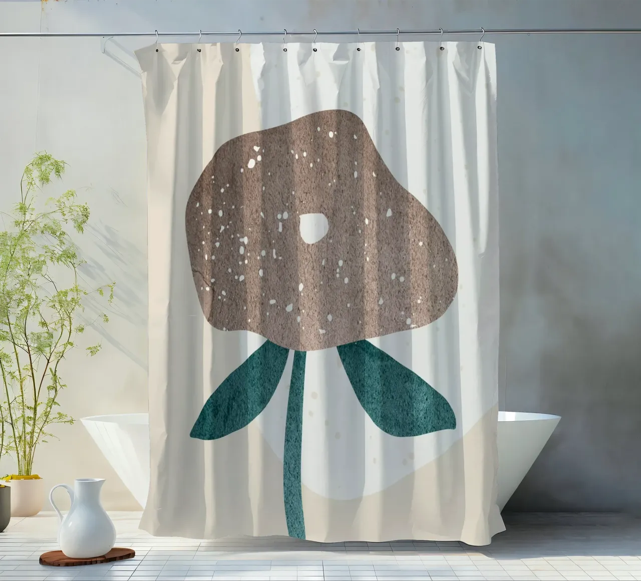 abstract art a simple flower tenda da doccia da vintageshop