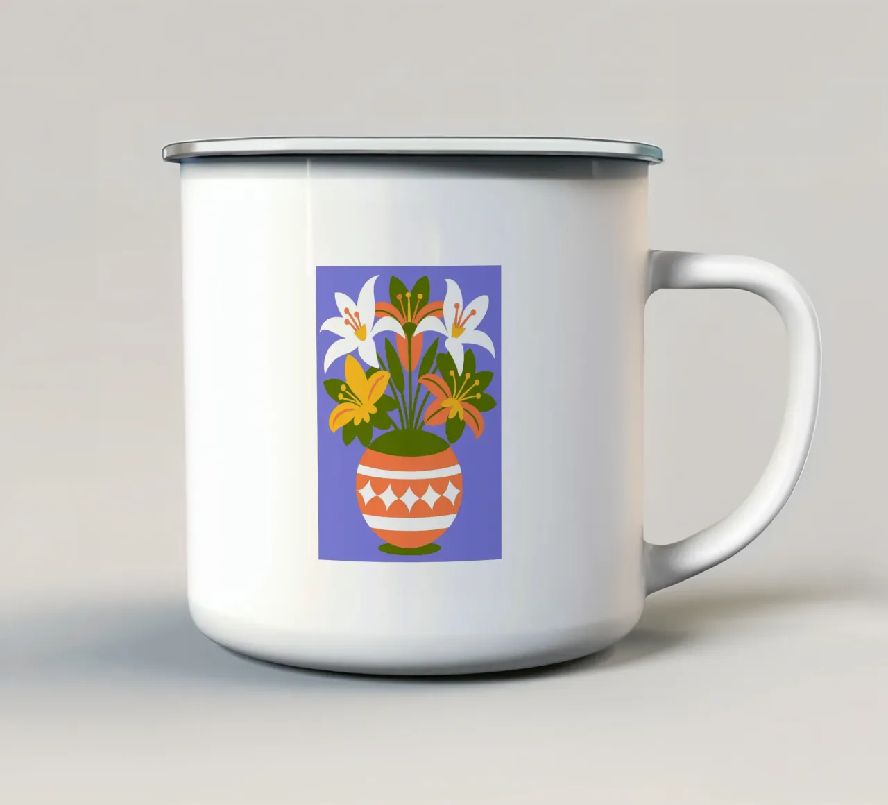 Fiori e vasi tazza in smalto da FLOWER PLACE SHOP