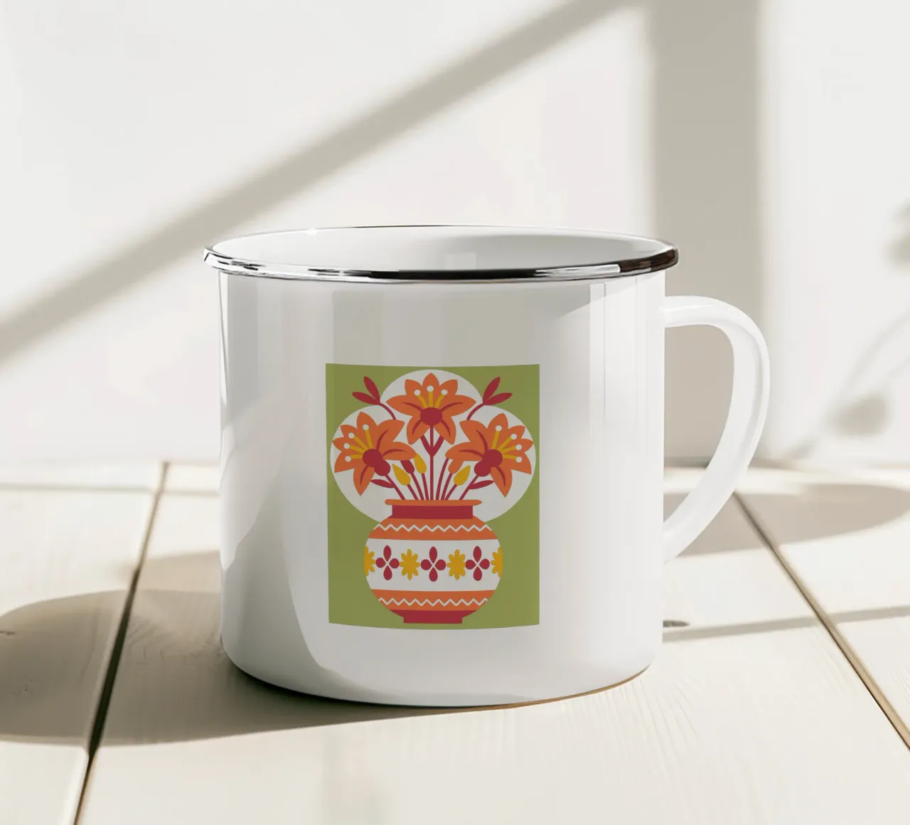 Fiori e vasi tazza in smalto da FLOWER PLACE SHOP