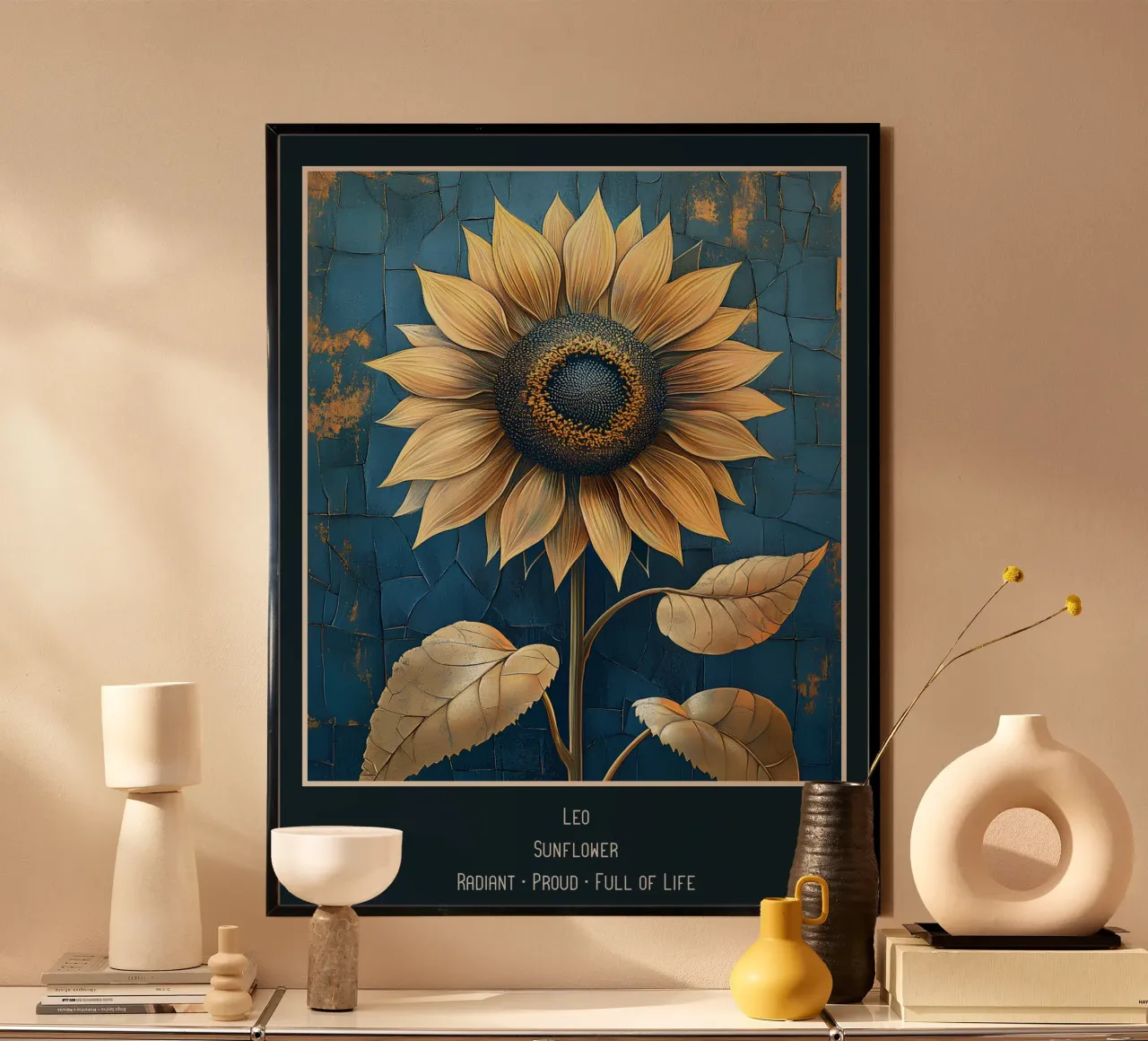 I fiori dei segni zodiacali: Leone - Girasole poster da Art-Nouveau-Dsg
