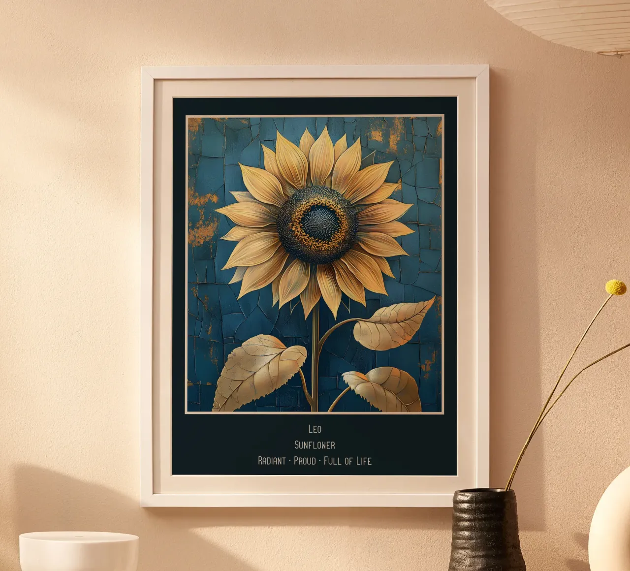 I fiori dei segni zodiacali: Leone - Girasole poster da Art-Nouveau-Dsg