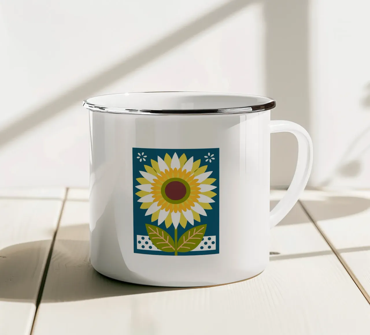 Girasole tazza in smalto da FLOWER PLACE SHOP